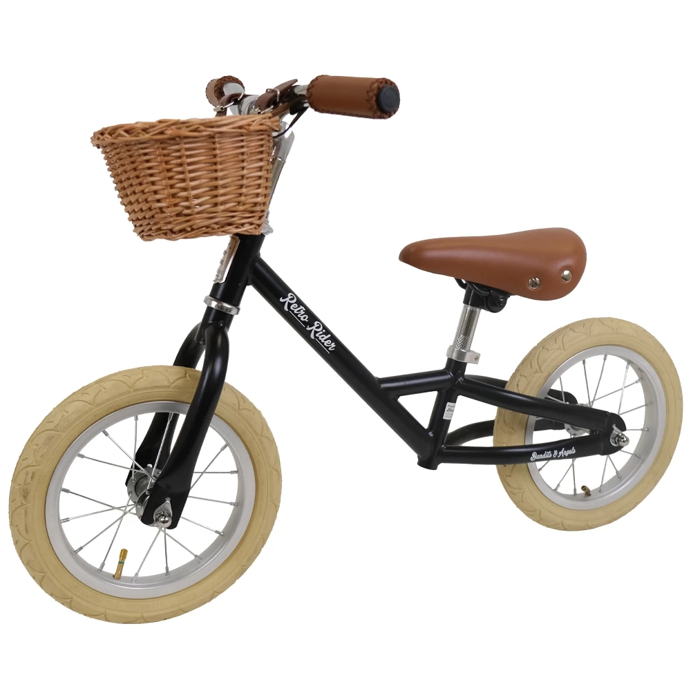  Retro Rider Schwarz inklusive Weidenkorb