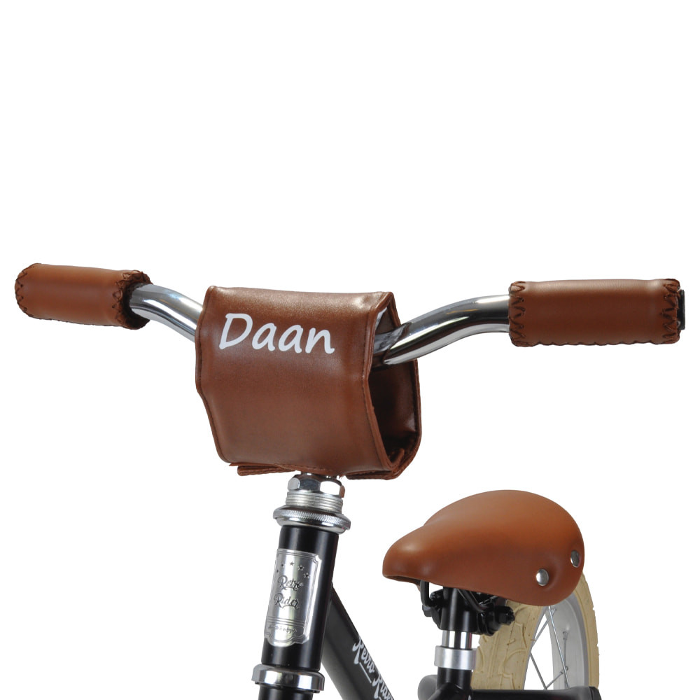  Lenkerpolster Retro Laufrad mit Namen braun