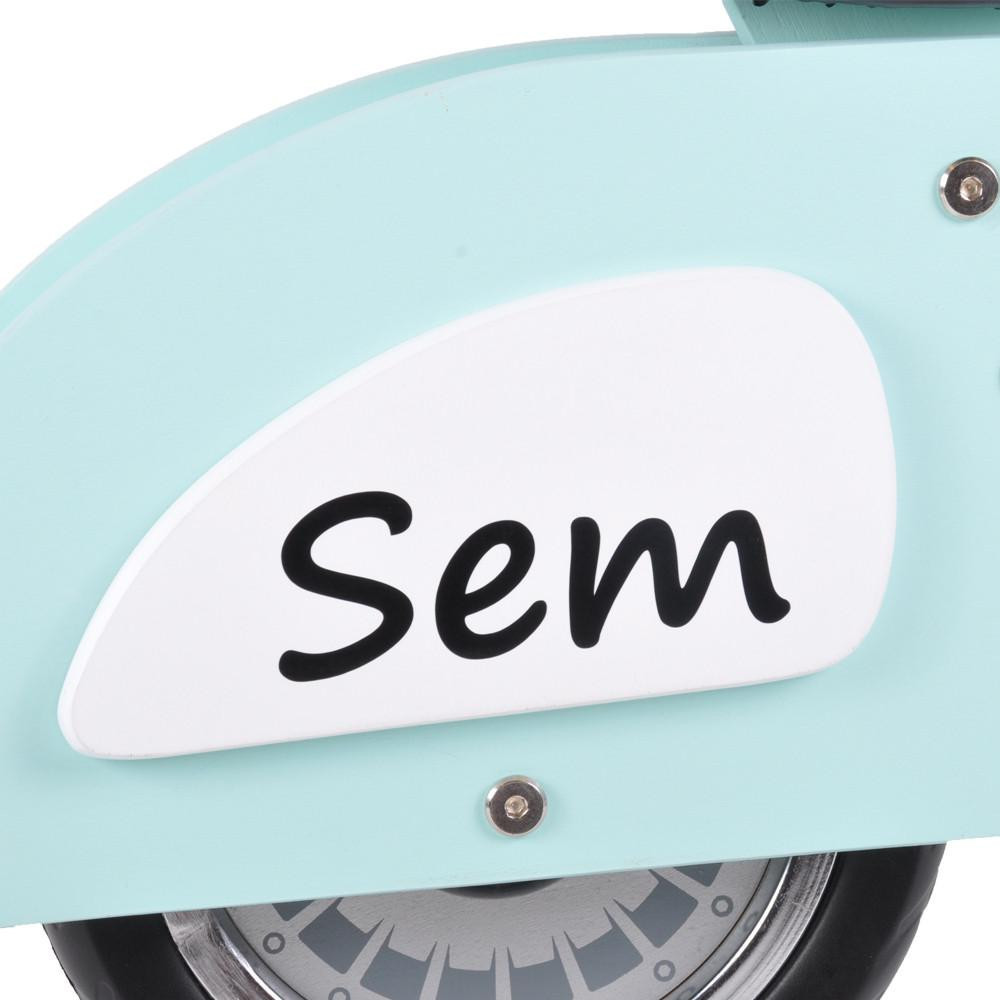 Maatwerk Sticker eigen naam zwart Italian mint (2st)